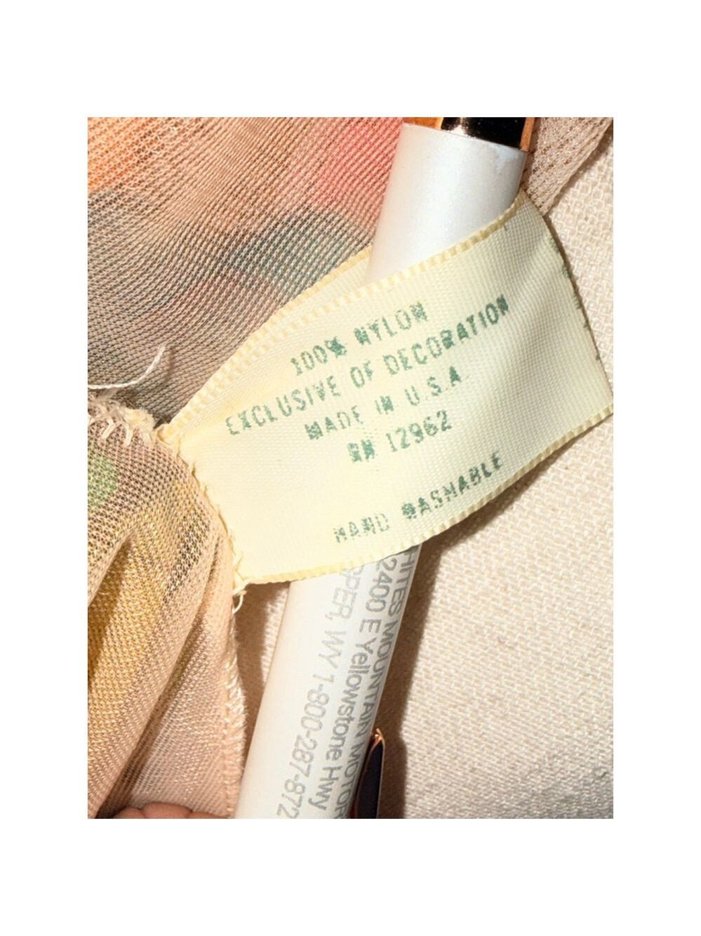 Vintage 1960s to 1970s floral chiffon maxi dress deep v- front. 100% nylon USA  - Picture 11 of 13